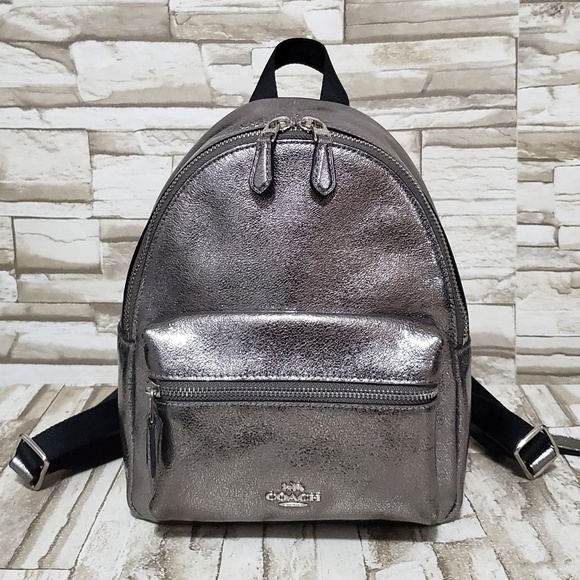 coach metallic backpack